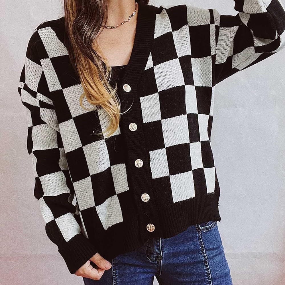トップス Black Weirdos Checker Cardigan M 71bD+2li+aL._UY1000_.jpg